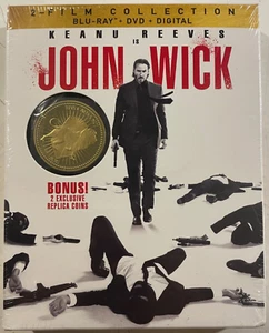 BRAND NEW SEALED John Wick 2-Movie Collection Blu Ray DVD Set w/ Replica Coins - Picture 1 of 2