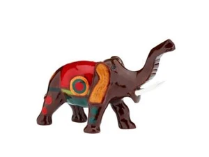 Elefant Skulptur handbemalte Keramik 17cm MAGU "SAMBA" - Imagen 1 de 1