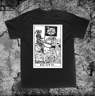 Death Tarot Card Shirt - Memento Mori Gothic Occult Satanic Goth Skull Skeleton - Image 1 of 4