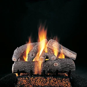 Rasmussen Frosted Oak Log Set w/ 18" (CS) Burner and Pilot w/ Remote, NG, 18" - Picture 1 of 5