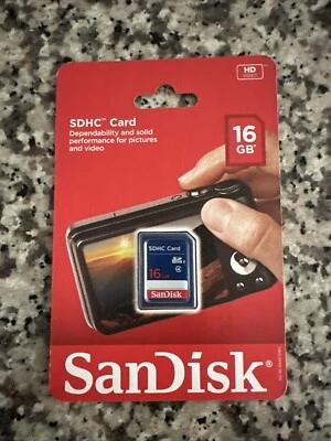 New SanDisk 16GB SDHC Class 4 SD Flash Memory Card Camera 16 G GB SDSDB-016G-B35 - Image 1 of 2