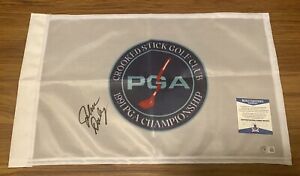 John Daly Signed 1991 PGA Championship Golf Flag Crooked Stick GC. Beckett Cert.