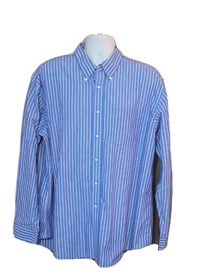 Camisa de vestir Bergamo New York para hombre XL azul blanco rojo rayas mangas largas Foto 1 de 4