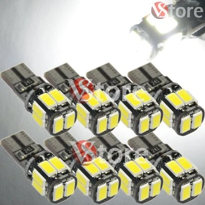 8 Led T10 Lampade Canbus 10 SMD 5630 No Errore Luci BIANCO Posizione Auto W5 12V - Immagine 1 di 3