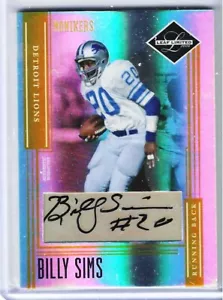 2006 Leaf Limited Monikers Autographs Gold 134 Billy Sims Auto (45/100) - Picture 1 of 2