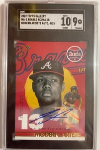 2022 Topps Gallery Ronald Acuna Jr Modern Artists Auto /25 SGC 9