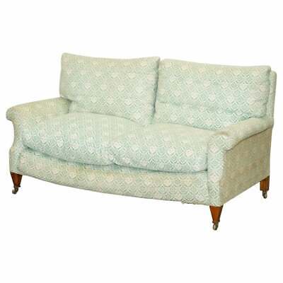 Super Comfortable Circa 1920 Howard & Son's Lenygon & Morant Ticking Fabric Sofa • 18,421.39$