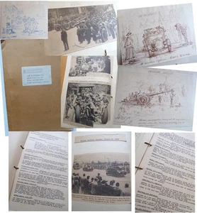1937 Manuscript Book BRITISH ARMY Tour EAST ANGLIA Felixstowe Southend Lowestoft - Imagen 1 de 24