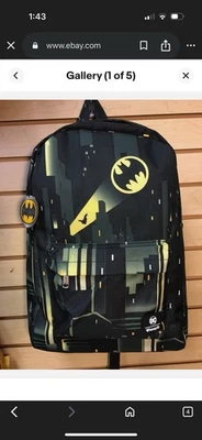 Mochila de lona LOUNGEFLY DC COMICS BATMAN Gotham City Logo Cosplay Bat Signal Foto 1 de 4