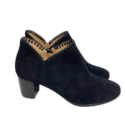 Jack Rogers Mujer Talla 7 Negro Marrón Gamuza Apilado Tacón Bloque Botines Foto 1 de 4