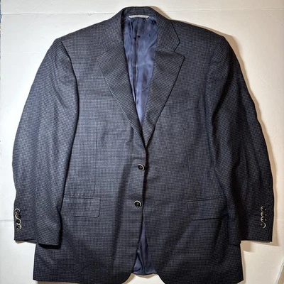 Blazer CANALI Lana/Seda (US 42) Italia 52 Azul Marrón Pata de Gallo VER DESCRIPCIÓN Foto 1 de 4