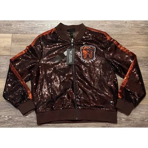 NWT Women's The Wild Collective Cleveland Browns Sequin Ombre Jacket - Medium - Picture 1 of 6