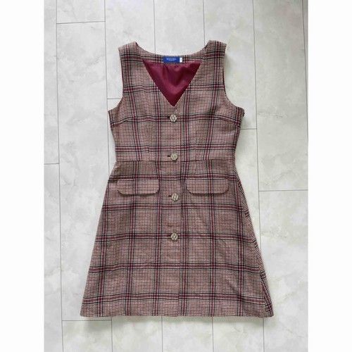 BURBERRY Abito intero smanicato a quadri Blue Label taglia 38 marrone