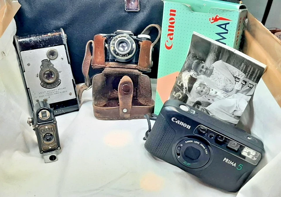 Lot appareil photo Camera ancien - Pocket Kodak  - Coronet - Canon  Prima - Eljy - Photo 1/4