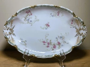 Antique Serving Platter Oval Haviland Limoges France Floral/Gilded 11.25" x 7.5" - Picture 1 of 6