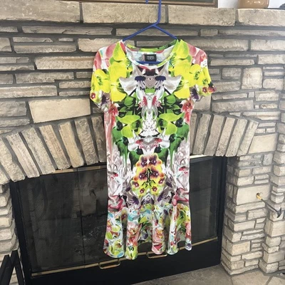 Nuevo sin etiquetas Mini Vestido Prabal Gurung Para Target Primera Fecha Estampado de Orquídea Cintura Caída XS Foto 1 de 4