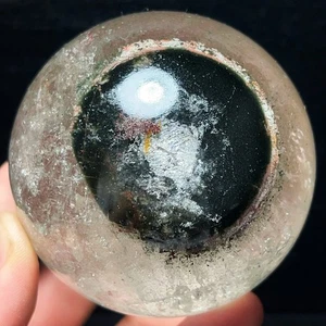 586G Natural Green Ghost Crystal Sphere Healing Stone Quartz Madagascar L2538 - Picture 1 of 9