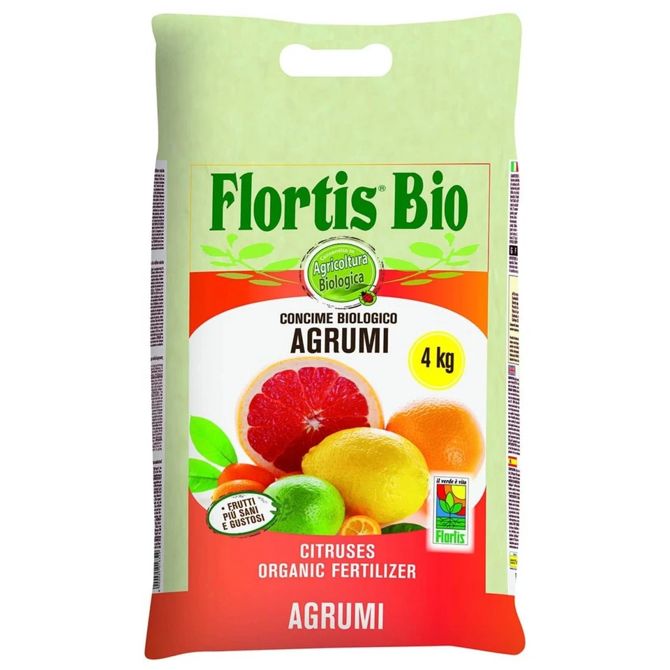 FLORTIS concime BIO per agrumi. Concime biologico a pellet, sacco da 4kg. Consen