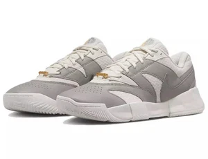 NIKE NikeCourt Lite 4 Premium HC GOLD FLAIR PACK Mens Tennis Shoes - Gray - 11 - Picture 1 of 6
