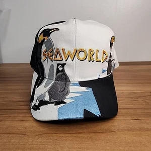 Sea World Adventure Parks Embroidered Penguin Hat Snapback Cap - Picture 1 of 6