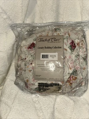 Touch of Class Luxury Round Ruffled Pillow English Rose Ivory 15” NEW - Image 1 of 4