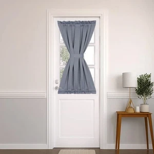 Grey Front Small Door Curtains For Door Windows Blackout French Door Curtains Fo - Picture 1 of 7