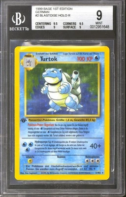 Pokemon Base Set 1st Edition GERMAN Blastoise Turtok 2/102 BGS 9 (9.5 9.5 9 9) Q - Image 1 of 2