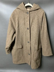 Woolrich Boiled Wool Coat Zip/Button Hooded, Women's XL - Imagen 1 de 20