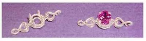 Bracciale in argento sterling 7x5 mm ovale e cuore pre-dentellato maglia - Foto 1 di 1