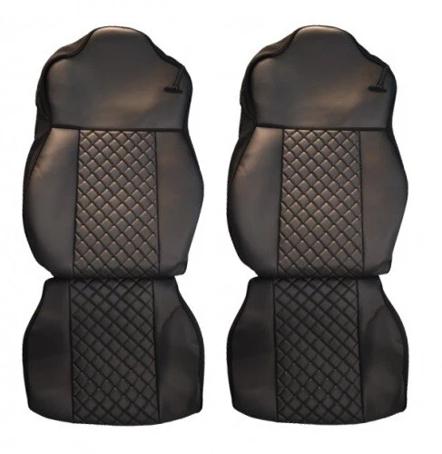 2 X Schwarz Sitzbezüge Kunstleder für DAF XF 105 (2010 - 2015) Lkw - Bild 1 von 1