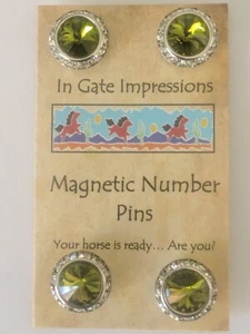 OLIVINE Número Magnético Pines Espectáculo Caballo Número Portadores Imán Cristal Rivoli - Imagen 1 de 1