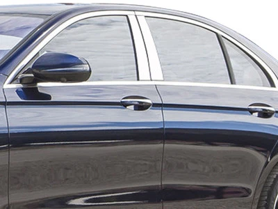 Postes de pilar cromados de acero inoxidable 4 piezas moldura de puerta Qaa para Mercedes Clase E 4 puertas 17-21 Foto 1 de 4