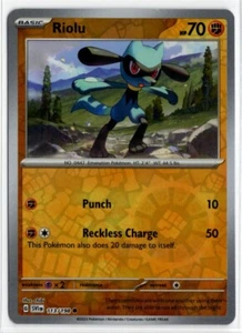 Pokemon Scarlet Violet Base SV1 Reverse Holo 113/198 Riolu - Picture 1 of 2