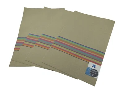 PVC Indoor Outdoor Waterproof Placemats Beige Rainbow Stripe Set of 4 - Image 1 of 4
