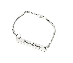 I Am Worthy Verbinder Charm Armband, Tochter Geschenk, Freund Geschenk, Frau Geschenk - Bild 1 von 1