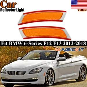 Fit For 2012-2018 BMW 6-Series F12 F13 Pair Side Marker Bumper Reflector Lights - Picture 1 of 14