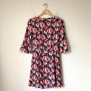 NUEVO CON ETIQUETAS TRUCCO L/S Vestido Floral Cuello Barco Hasta la Rodilla Multicolor WMNS Talla EU 38 - Imagen 1 de 10