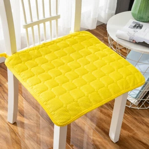 Soft Square Chair Cushion with Tie Corduroy Seat Pad Floor Dining Home Decor - Picture 1 of 18
