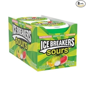 ICE BREAKERS Sours Assorted Fruit Flavored Sugar Free Mints Tins, 1.5 oz (8 Ct) - Picture 1 of 4