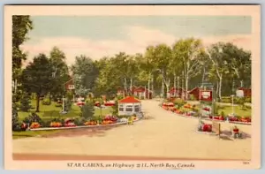 POSTAL MOTEL CABAÑAS STAR CABINS de 1940 en LAKE NIPISSING NORTH BAY CANADÁ CABAÑAS - Imagen 1 de 2