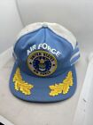 VTG United States Air Force Big Patch 3 Stripe Mesh Snapback Hat Cap Made In USA