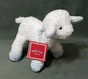 2006 TARGET AMY COE SOFT PLUSH BLUE WHITE LAMB STUFFED ANIMAL W/ TAGS 7"  - Picture 1 of 8