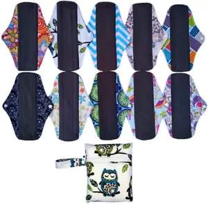 10Pieces 10Inch Reusable Washable Menstraul Pads Sanitary Pads - Picture 1 of 12