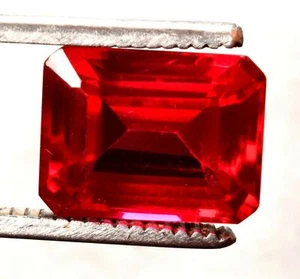 17.85 Cts. Natural Mozambique Red Ruby Emerald Shape Certified Gemstone - Picture 1 of 4
