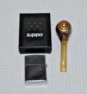 Fantastic Made in USA Zippo Lighter with a Nice Agate and Brass Pipe - Picture 1 of 10