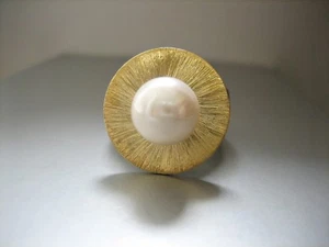 Metall-Scheibe - "Ziseliert" vergoldet - 20mm - kompat. mit Charlotte 21 Ring - Bild 1 von 1