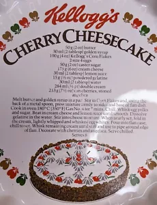 70s 80s Vintage Pie Dish Flan Ulster Ceramics Kellogg's Cherry Cheesecake Recipe - Picture 1 of 5