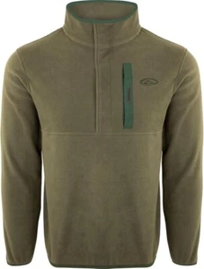 DRAKE Clothing Company Uomo Verde Oliva Waterfowl Camp Fleece Pullover Giacca 2X - Foto 1 di 9