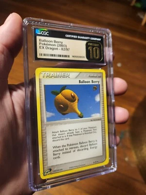 (POP 4) CGC 10 PRISTINE Pokemon Balloon Berry Trainer Tool 82/97 EX Dragon Card - Image 1 of 4
