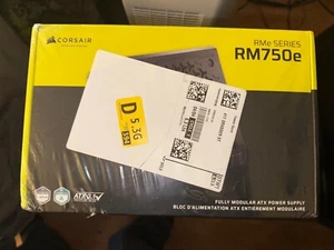 Corsair RM750e 750W Watt Modular Power Supply 80 Plus Gold - Black - NEW SEALED - Photo 1/2